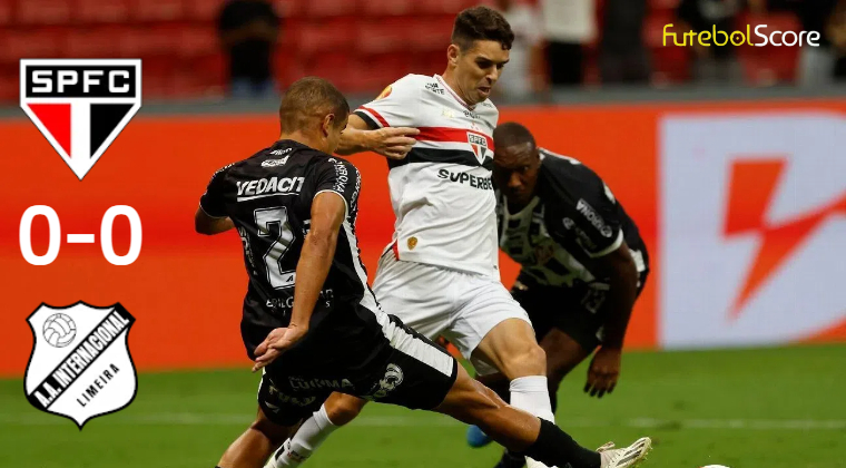 O São Paulo, jogando com um a mais, decepcionou mais uma vez, não abriu o placar contra a Inter de Limeira